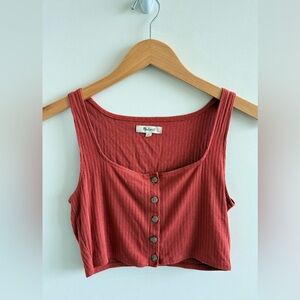 Madewell Orange Cropped Tank Top